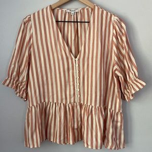 Madewell Peplum Puff Sleeve Top